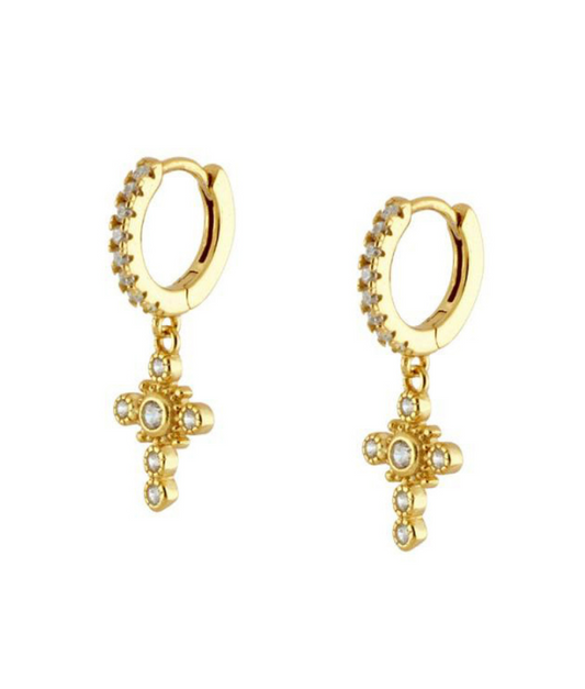 Anneaux d'oreilles croix Emma